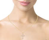 14K Yellow Gold Diamond Cross Pendant (1.00-1.50 ct t.w.)